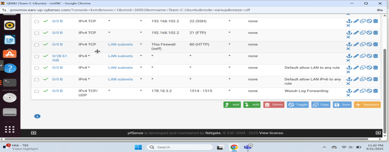 pfSense Rules for Wazuh